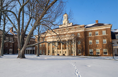 farmer school of business in the snow
